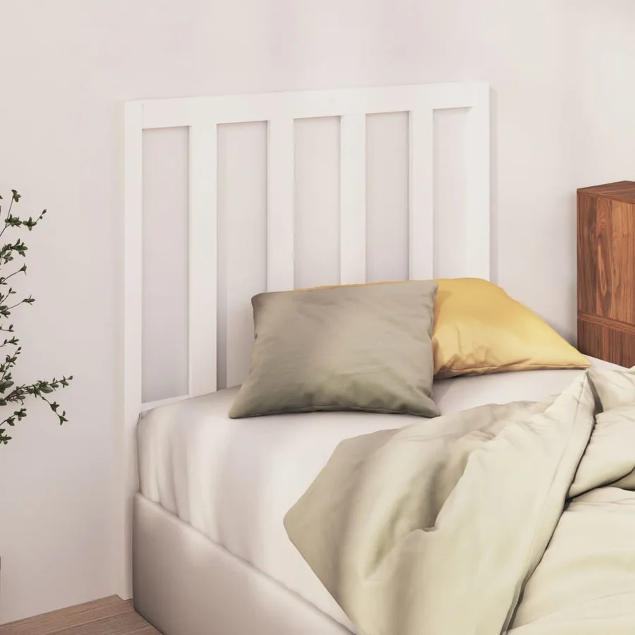 Tête de lit Blanc 81x4x100 cm Bois massif de pin - 3