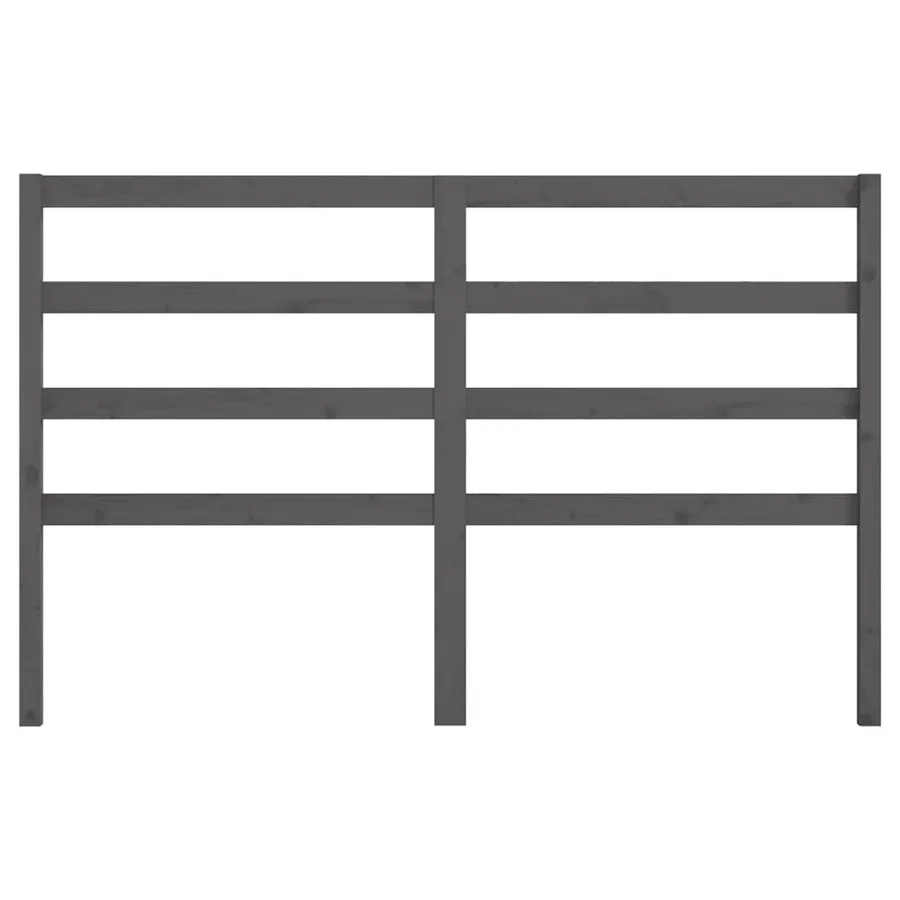 Tête de lit Gris 126x4x100 cm Bois massif de pin - 4