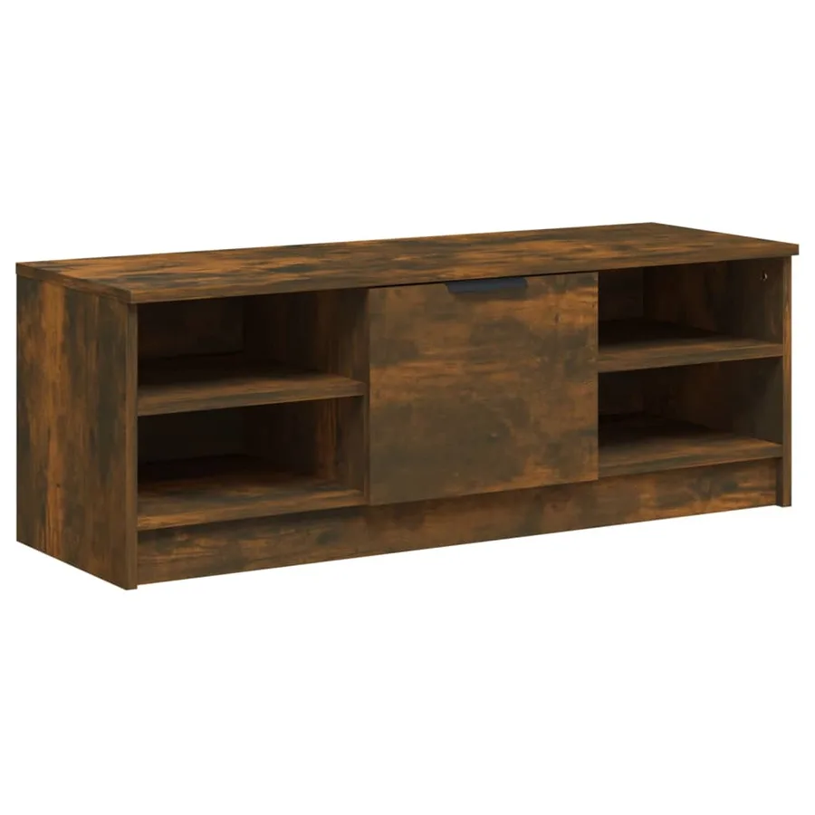 Meuble TV Chêne fumé 102x35,5x36,5 cm Bois d'ingénierie - 2