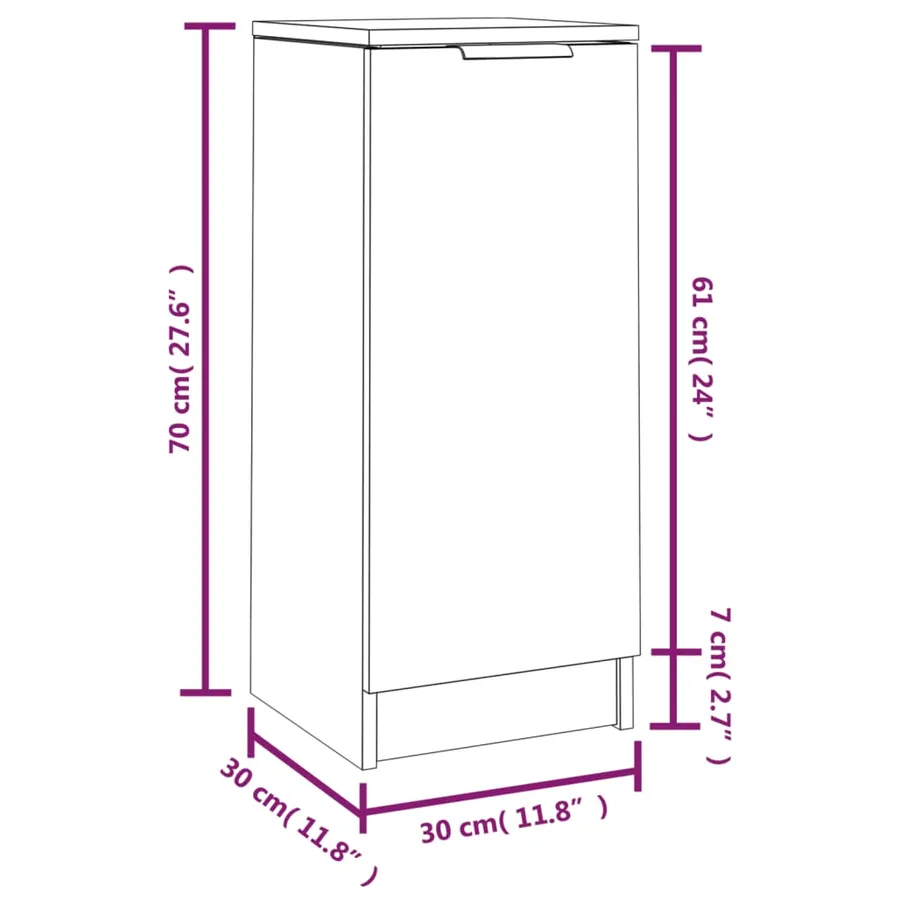 Buffet Chêne fumé 30x30x70 cm Bois d'ingénierie - 9