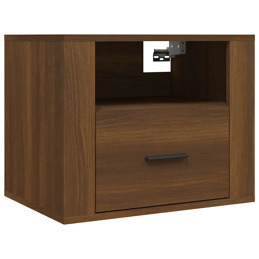 Table de chevet murale Chêne marron 50x36x40 cm - 2