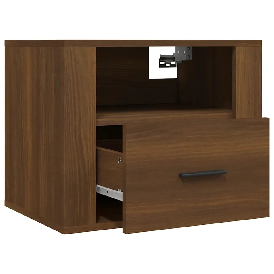 Table de chevet murale Chêne marron 50x36x40 cm - 6