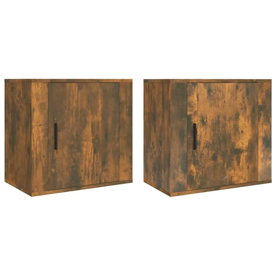 Tables de chevet murales 2 pcs Chêne fumé 50x30x47 cm - 2