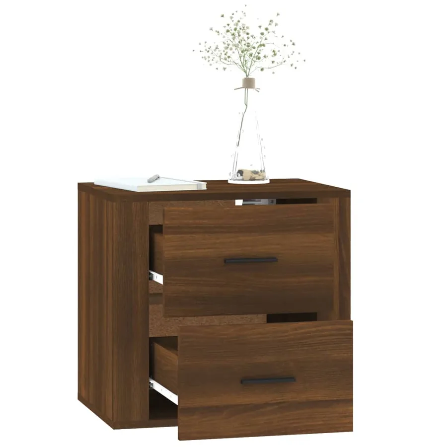 Table de chevet murale Chêne marron 50x36x47 cm - 5