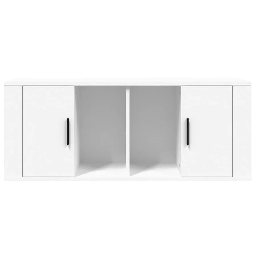 Meuble TV Blanc 100x35x40 cm Bois d'ingénierie - 5