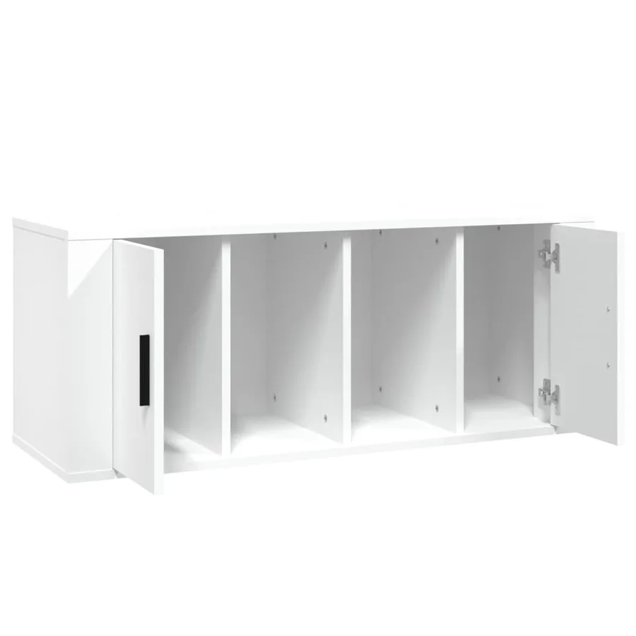 Meuble TV Blanc 100x35x40 cm Bois d'ingénierie - 7