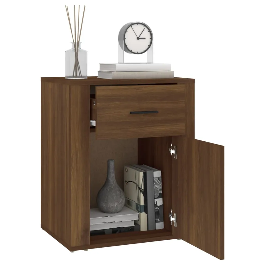 Table de chevet Chêne marron 50x36x60 cm Bois d'ingénierie - 5