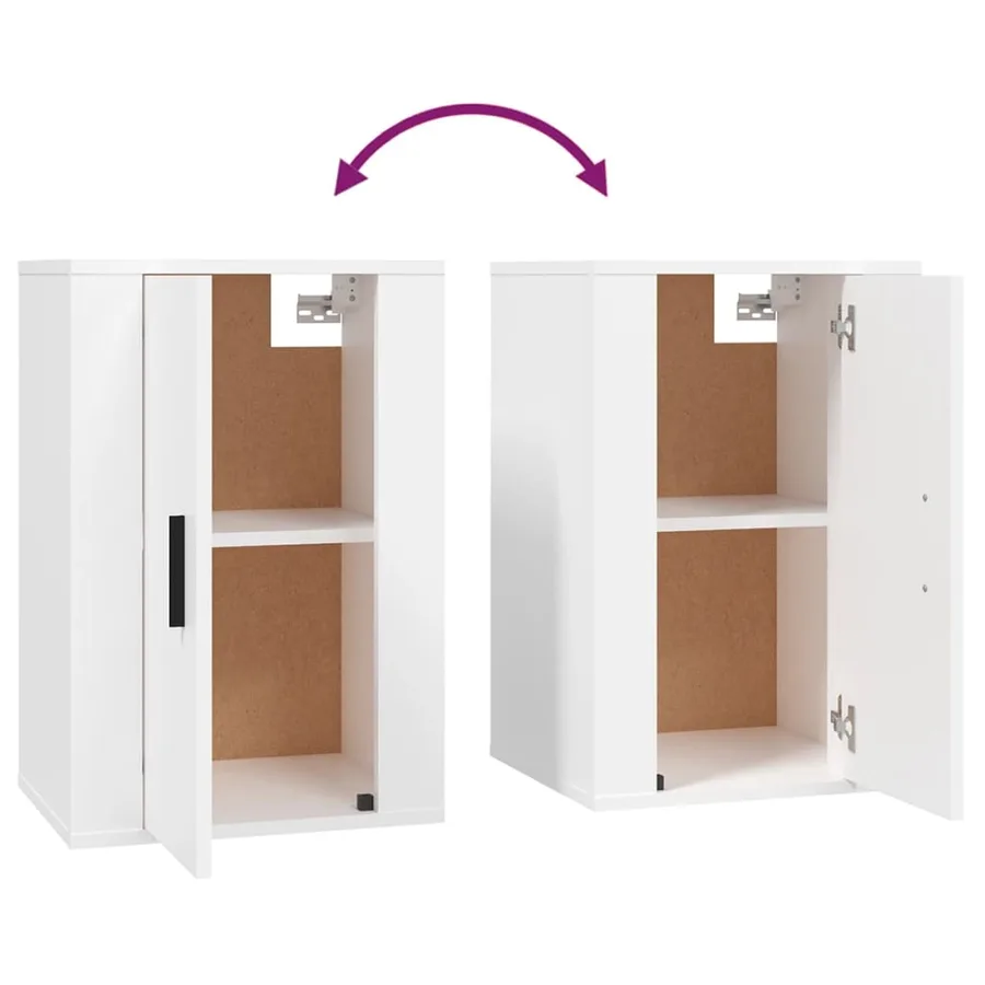 Meubles TV muraux 2 pcs Blanc 40x34,5x60 cm - 10