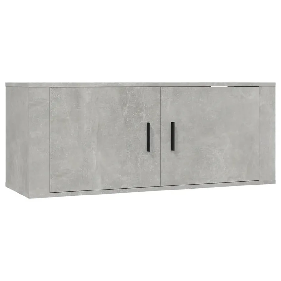 Meuble TV mural Gris béton 100x34,5x40 cm - 2