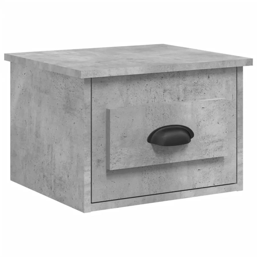 Table de chevet murale gris béton 50x36x40 cm - 2