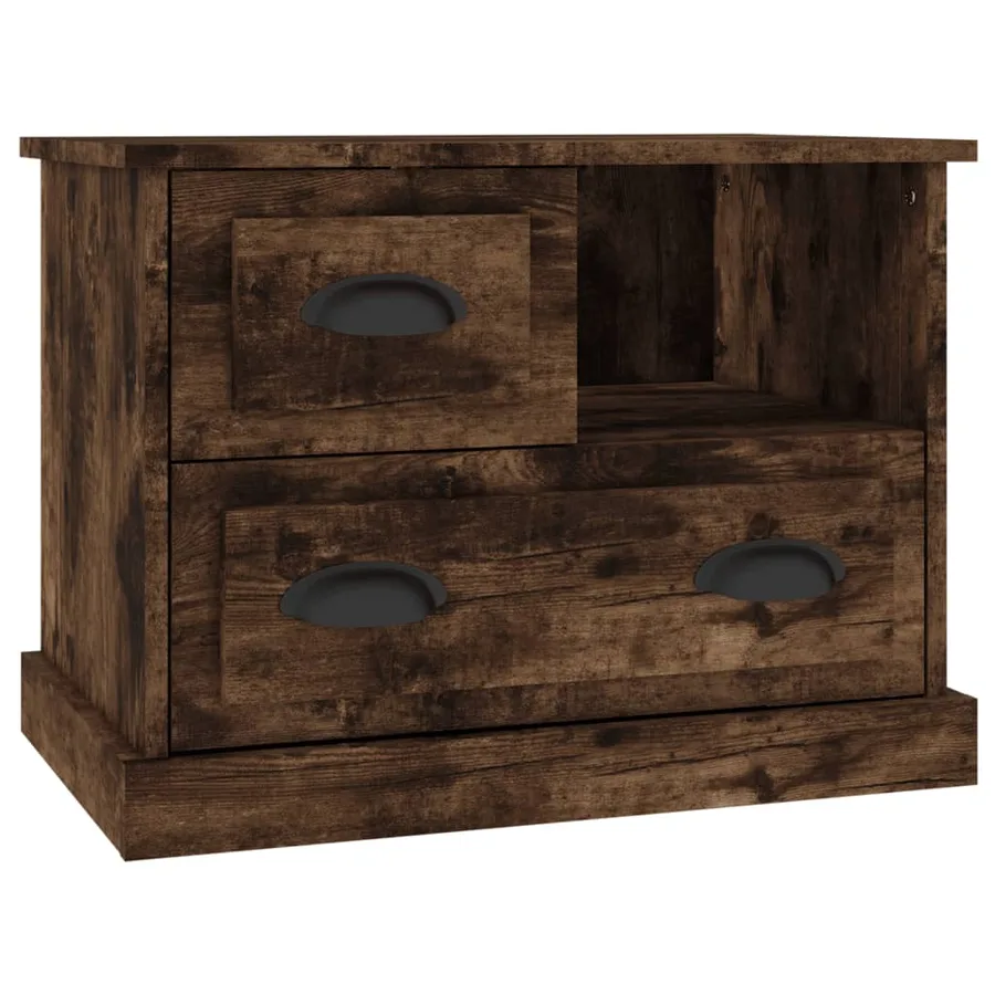 Table de chevet chêne fumé 60x39x45 cm - 2