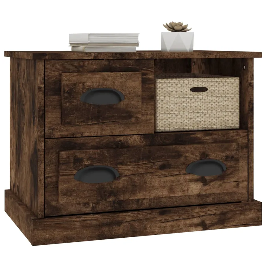 Table de chevet chêne fumé 60x39x45 cm - 4
