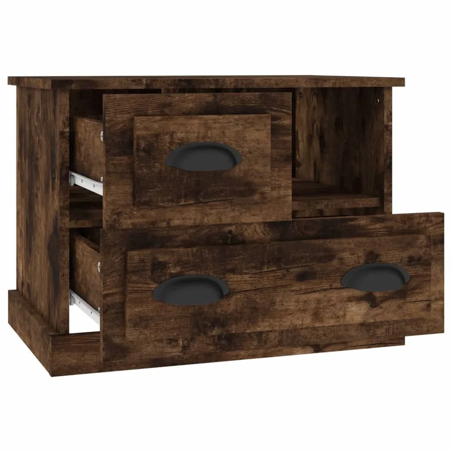 Table de chevet chêne fumé 60x39x45 cm - 6