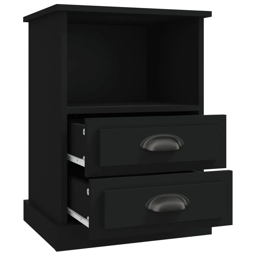 Tables de chevet 2 pcs noir 43x36x60 cm - 8