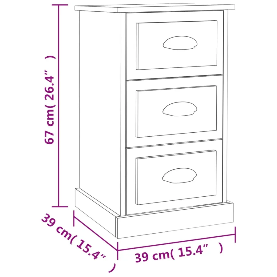 Table de chevet gris béton 39x39x67 cm bois d'ingénierie - 10