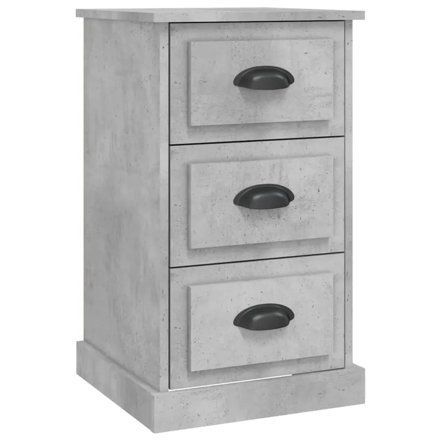 Table de chevet gris béton 39x39x67 cm bois d'ingénierie - 2