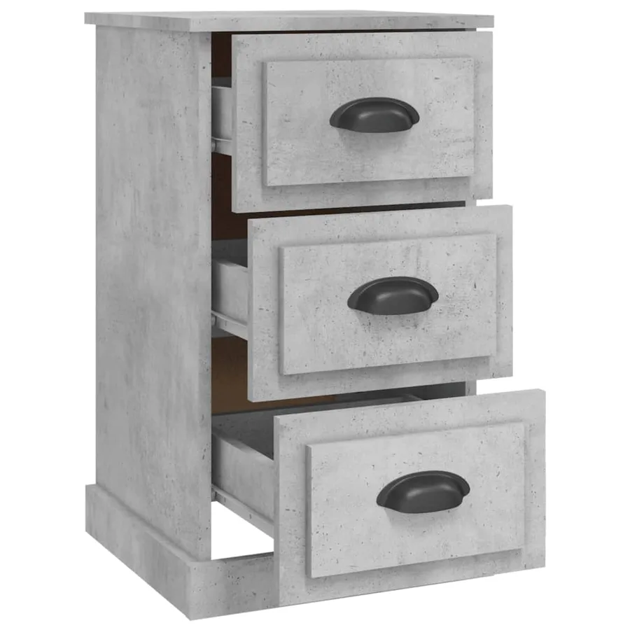 Table de chevet gris béton 39x39x67 cm bois d'ingénierie - 6