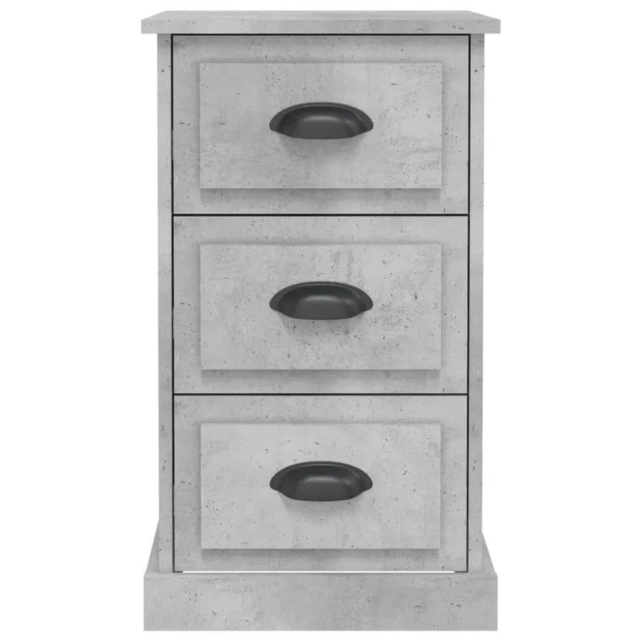 Table de chevet gris béton 39x39x67 cm bois d'ingénierie - 7