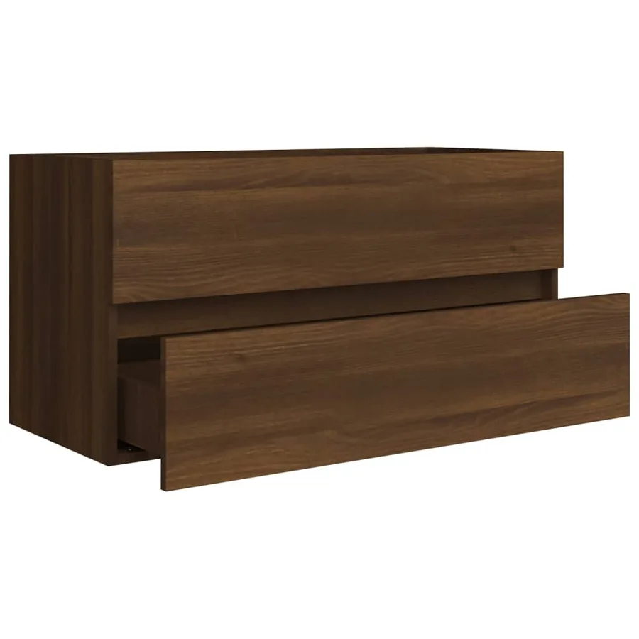 Armoire d'évier Chêne marron 90x38,5x45 cm Bois d'ingénierie - 6