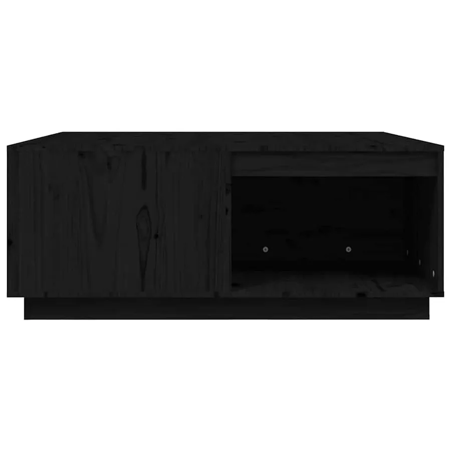 Table basse Noir 100x101x40,5 cm Bois massif de pin - 6