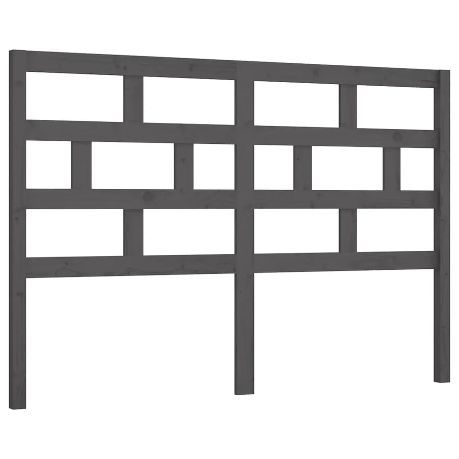 Tête de lit Gris 146x4x100 cm Bois massif de pin - 2