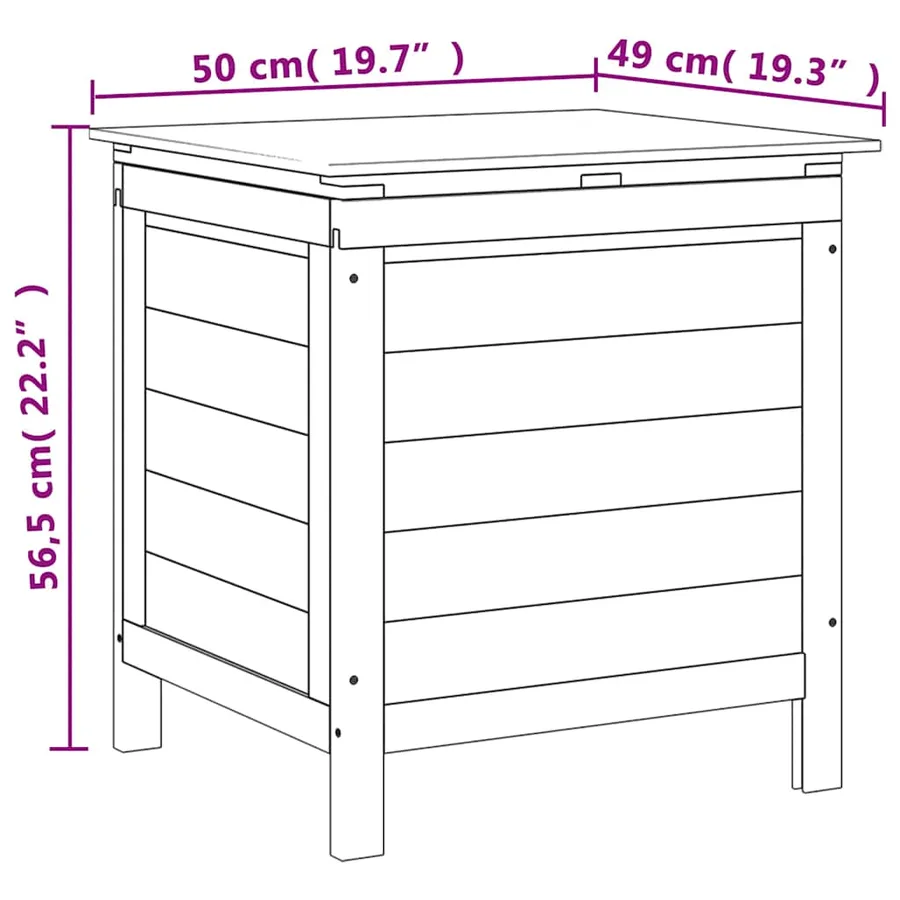 Boîte de rangement jardin marron 50x49x56,5cm bois massif sapin - 8