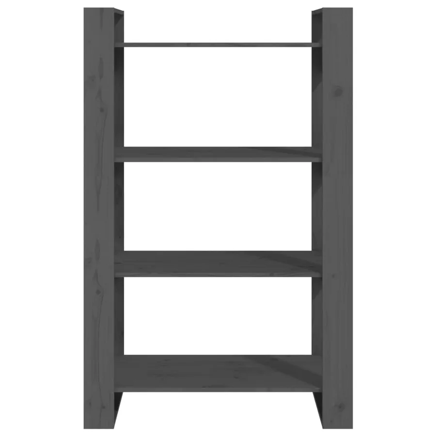 Bibliothèque/Séparateur de pièce Gris 80x35x125 cm Pin massif - 5