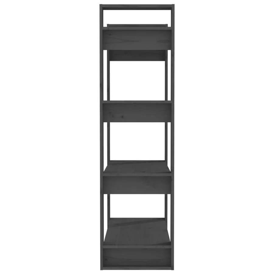 Bibliothèque/Séparateur de pièce Gris 80x35x125 cm Pin massif - 6