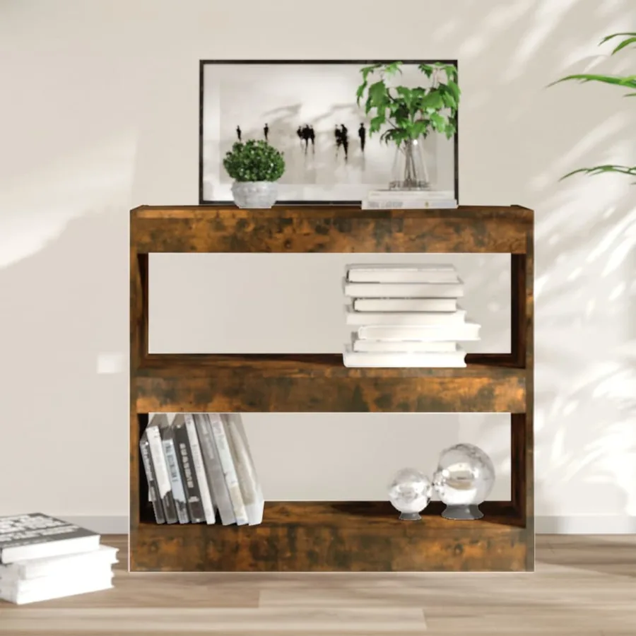 Bibliothèque/Séparateur de pièce chêne fumé 80x30x72 cm