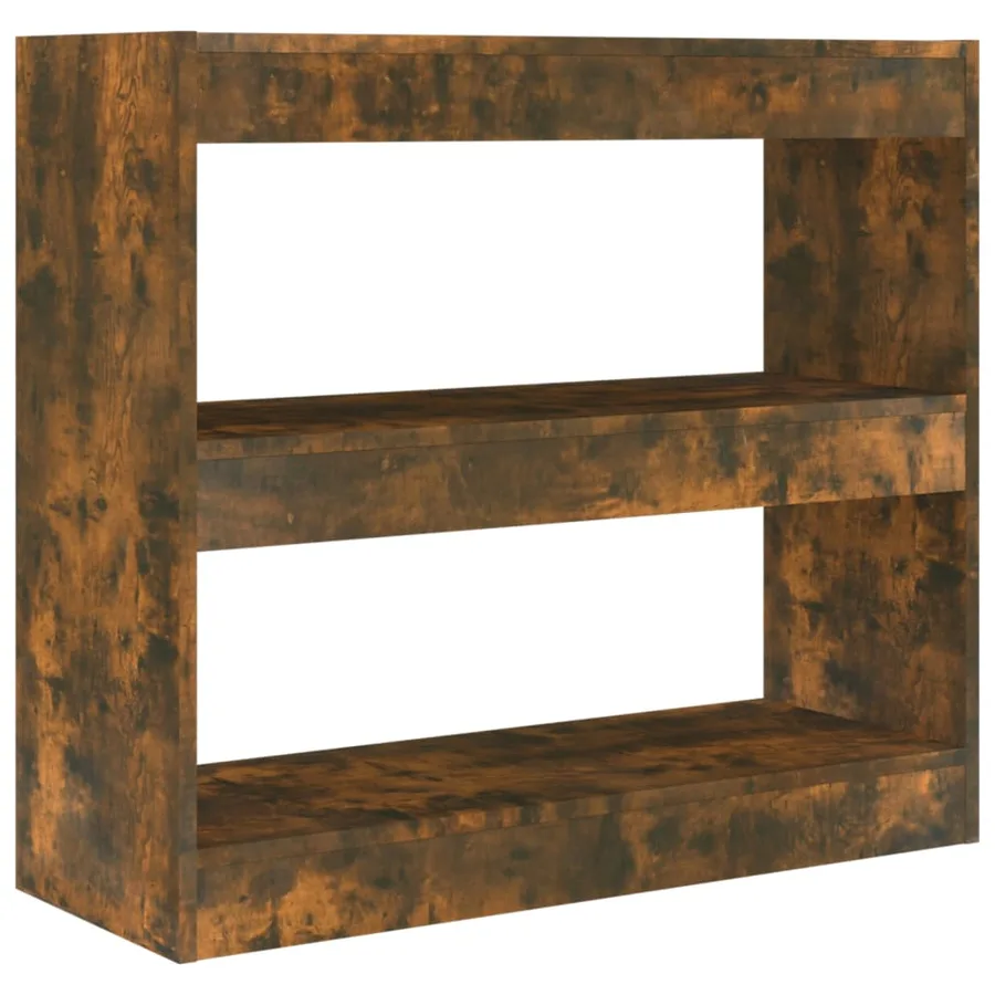 Bibliothèque/Séparateur de pièce chêne fumé 80x30x72 cm - 2