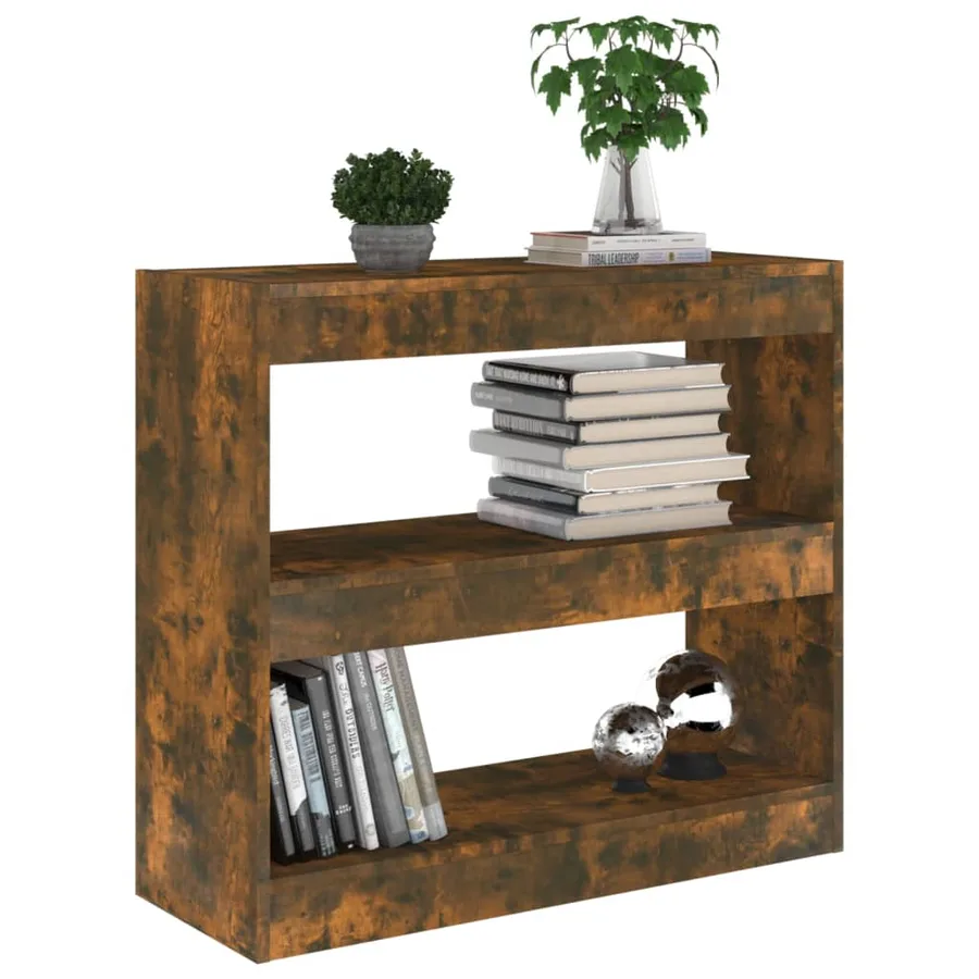 Bibliothèque/Séparateur de pièce chêne fumé 80x30x72 cm - 5