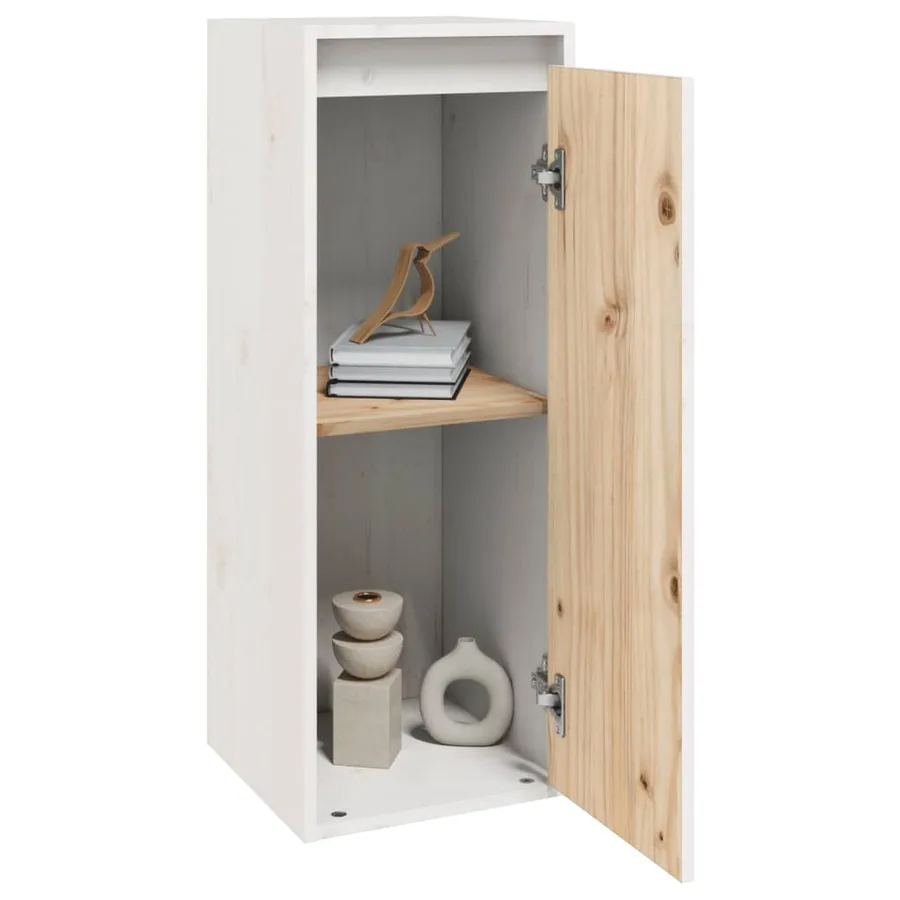 Armoire murale Blanc 30x30x80 cm Bois de pin massif - 3
