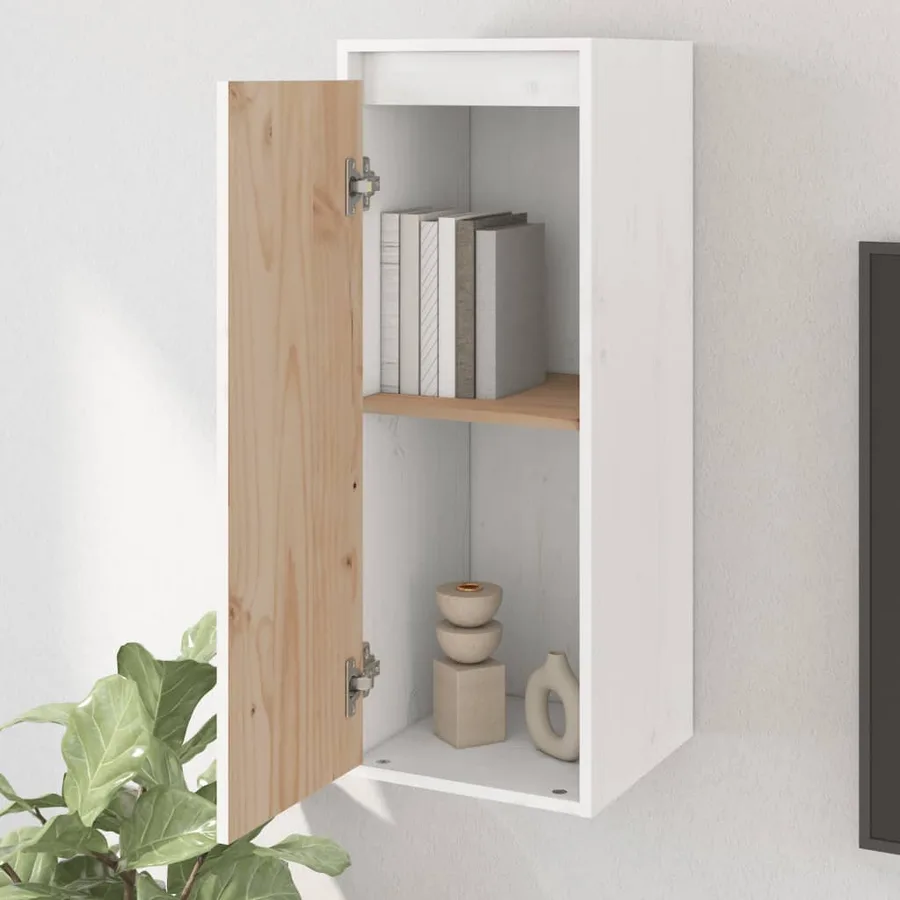 Armoire murale Blanc 30x30x80 cm Bois de pin massif - 4
