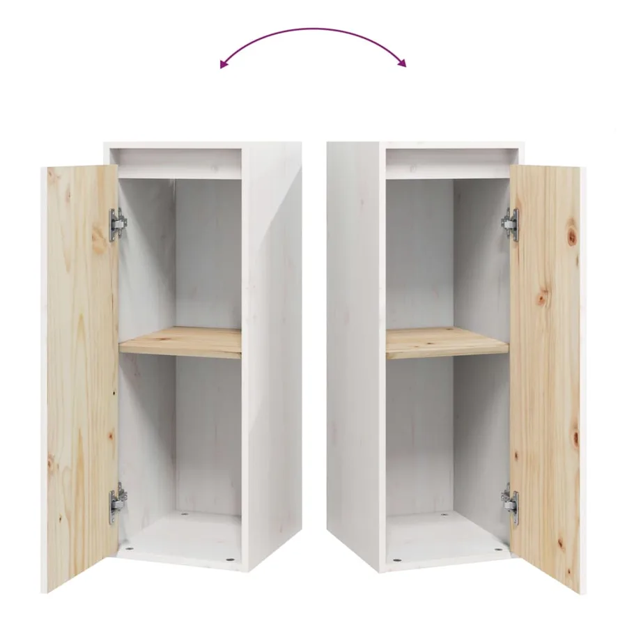 Armoire murale Blanc 30x30x80 cm Bois de pin massif - 8