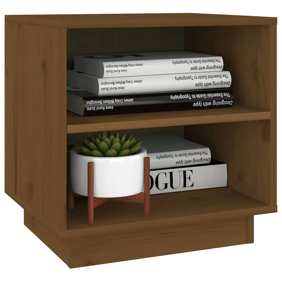 Tables de chevet 2pcs Marron miel 40x34x40cm Bois de pin solide - 5