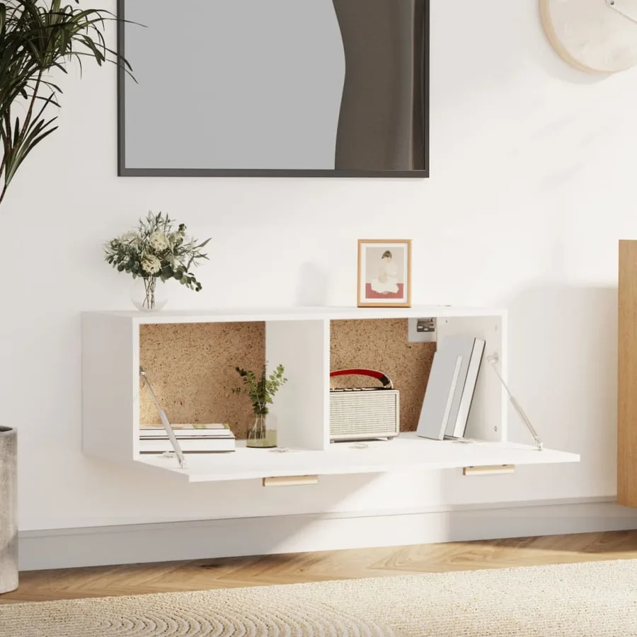 Armoire murale Blanc 100x36,5x35 cm Bois d'ingénierie - 3