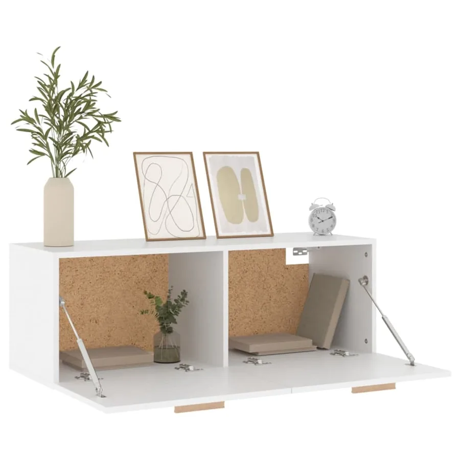 Armoire murale Blanc 100x36,5x35 cm Bois d'ingénierie - 4