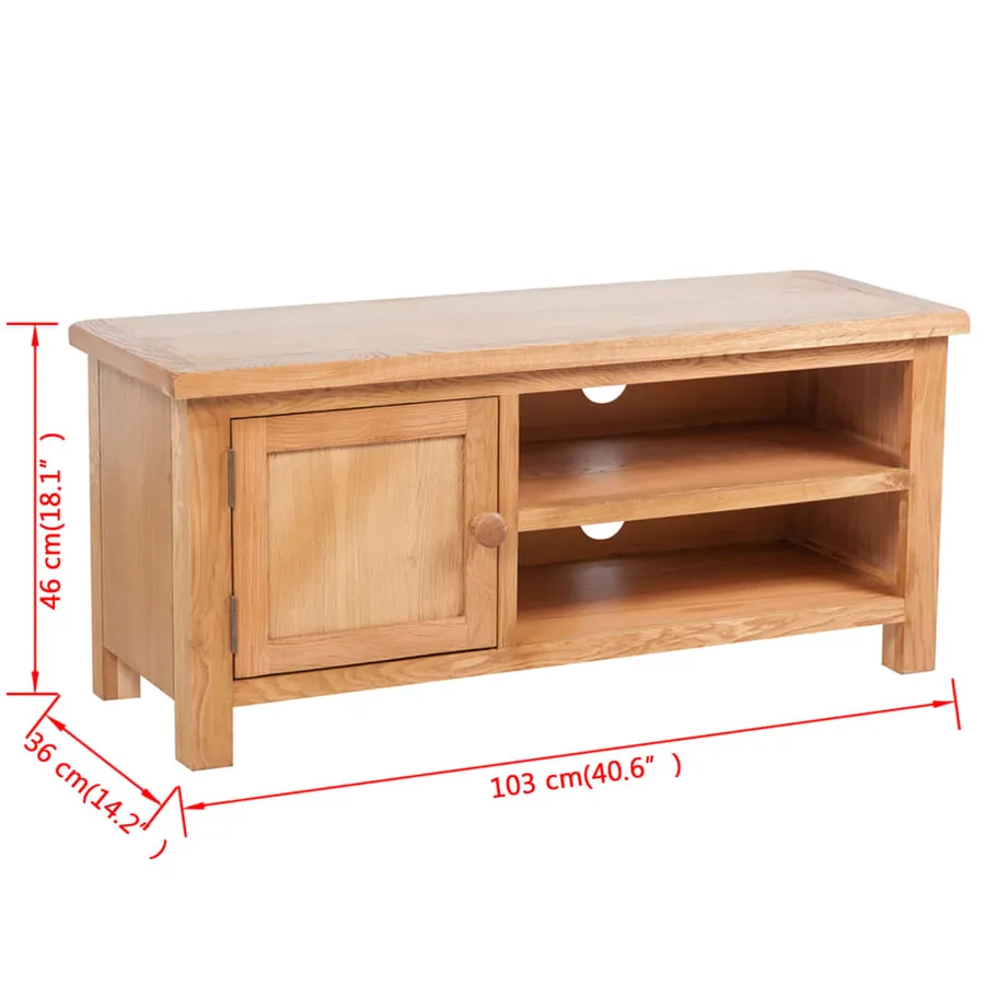 Meuble TV 103 x 36 x 46 cm Bois de chêne solide - 5