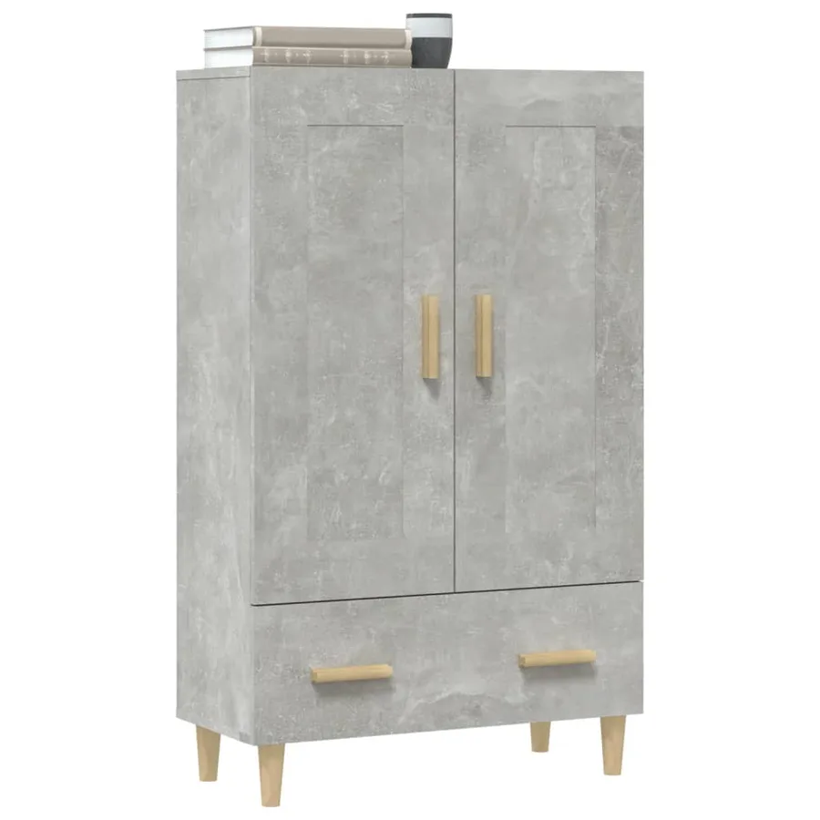 Buffet haut Gris béton 70x31x115 cm Bois d'ingénierie - 5