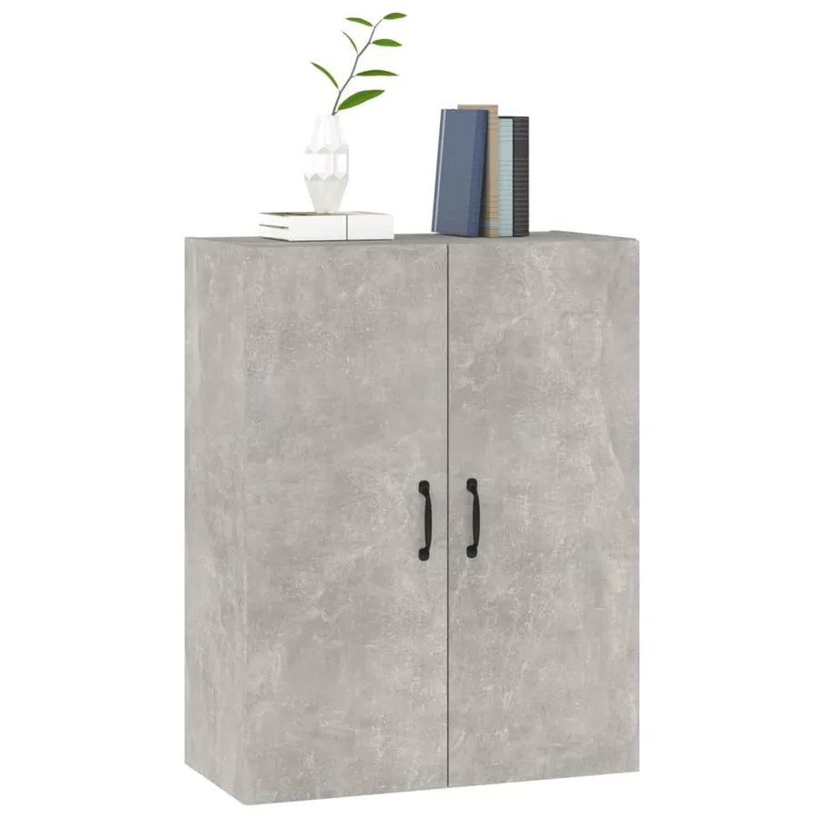 Armoire suspendue Gris béton 69,5x34x90 cm Bois d'ingénierie - 4