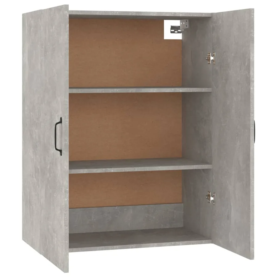 Armoire suspendue Gris béton 69,5x34x90 cm Bois d'ingénierie - 8