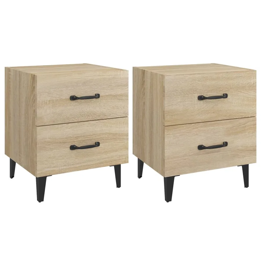 Tables de chevet 2 pcs Chêne sonoma 40x35x47,5 cm - 2