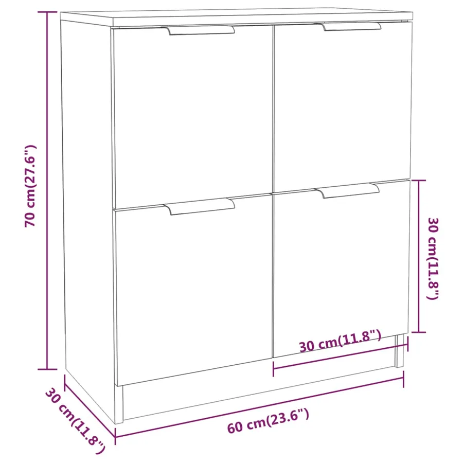 Buffet Gris béton 60x30x70 cm Bois d'ingénierie - 8