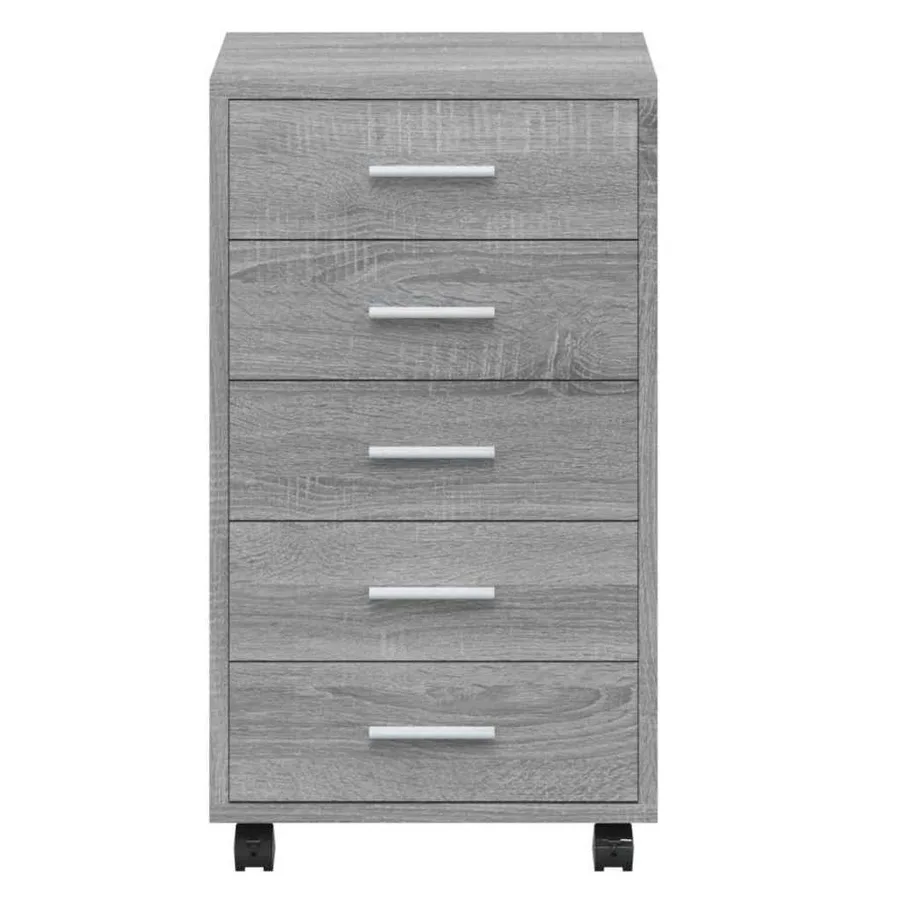 Armoire à tiroirs avec roulettes Sonoma gris Bois d'ingénierie - 6