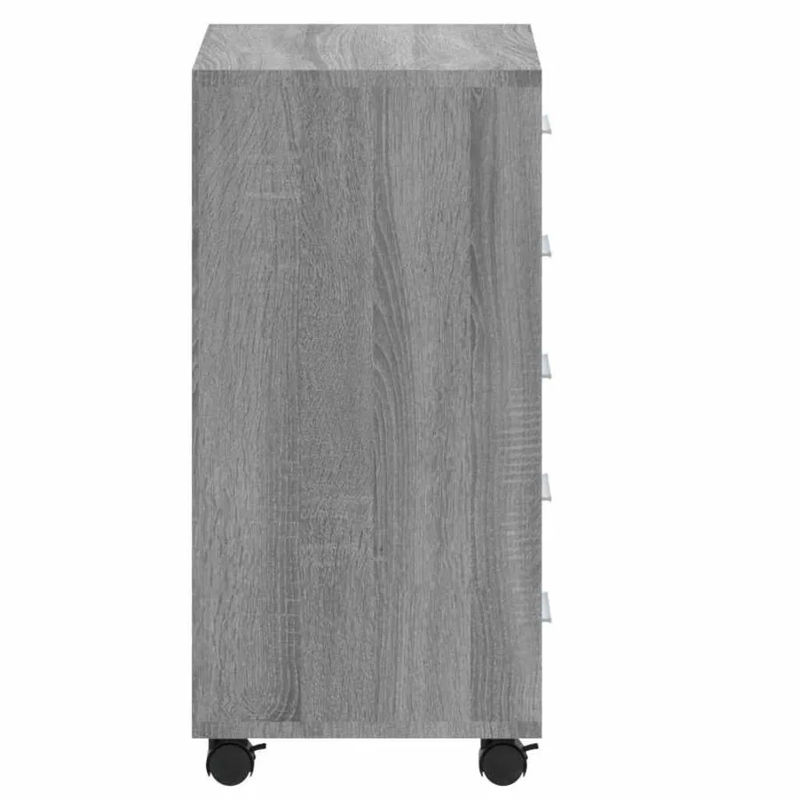 Armoire à tiroirs avec roulettes Sonoma gris Bois d'ingénierie - 7