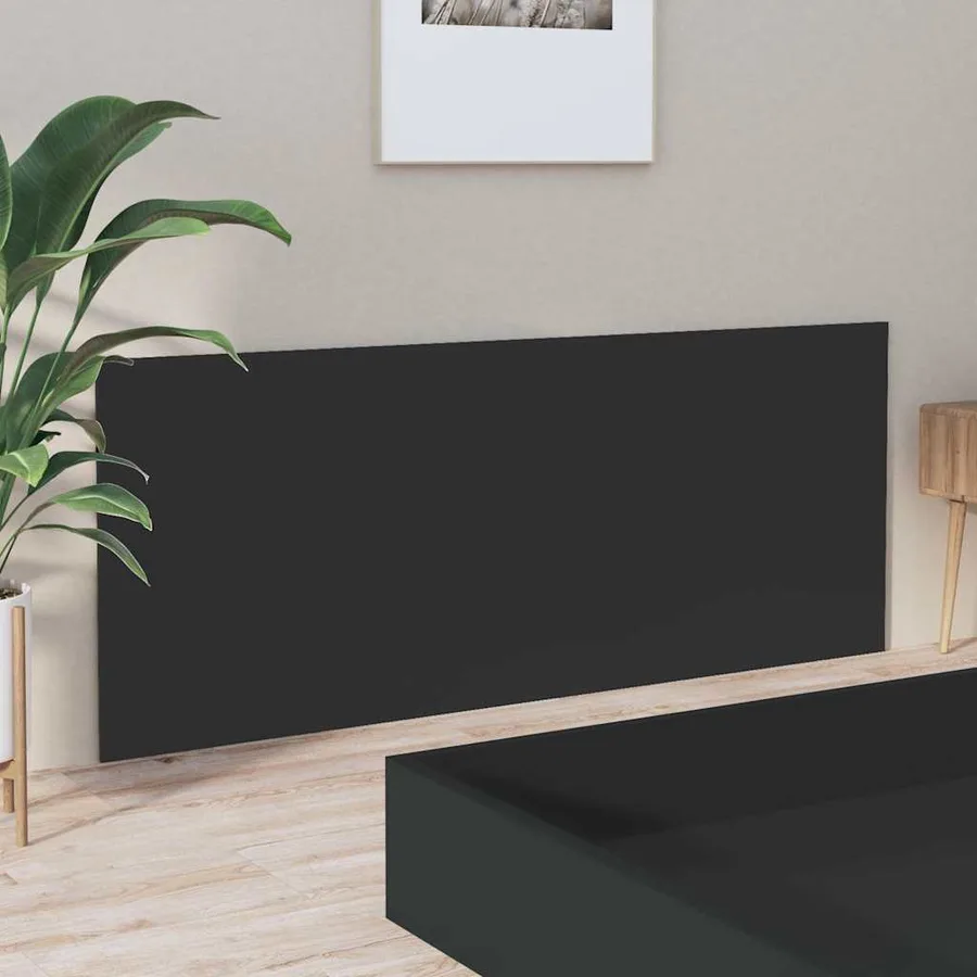 Tête de lit Noir 200x1,5x80 cm Bois d'ingénierie - 4