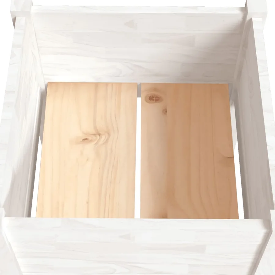 Jardinières 2 pcs Blanc 50x50x70 cm Bois de pin massif - 6