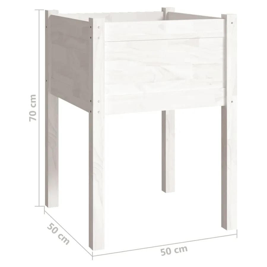 Jardinières 2 pcs Blanc 50x50x70 cm Bois de pin massif - 8