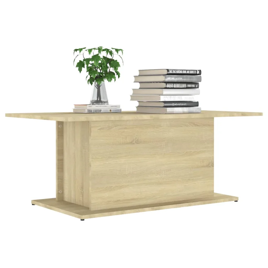 Table basse chêne sonoma 102x55,5x40 cm bois d'ingénierie - 6
