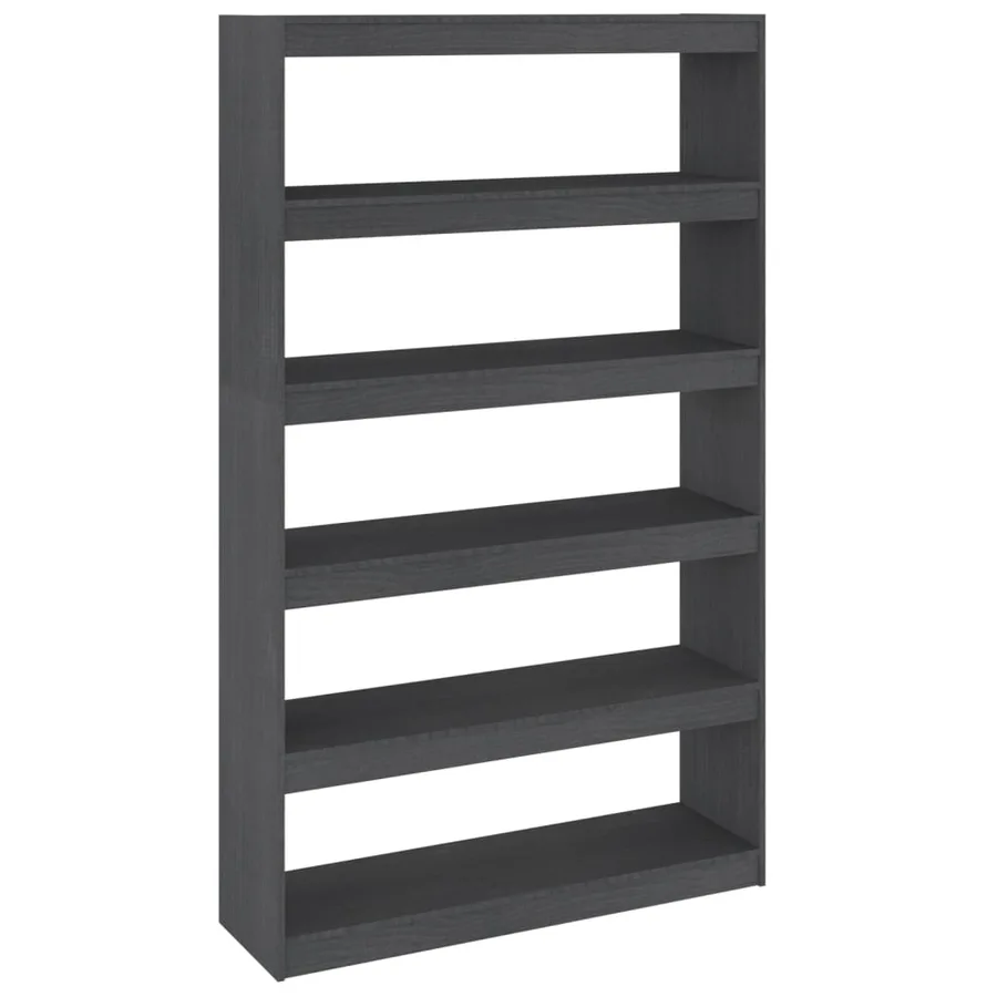 Bibliothèque/Séparateur de pièce Gris 100x30x167,5cm Pin massif - 2